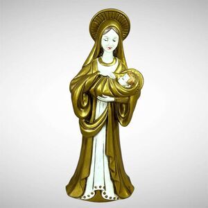 Vintage Madonna & Child Gold Hand Painted Resin Figurine 12" Statue MCM Japan